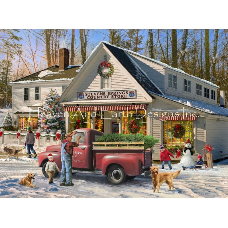 画像1: クロスステッチキット[HAEDレギュラー]Christmas General Store 25ct - Heaven and Earth Designs (1)