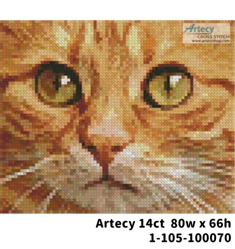 クロスステッチキットTiny Ginger Cat Close Up 14ct-Artecy