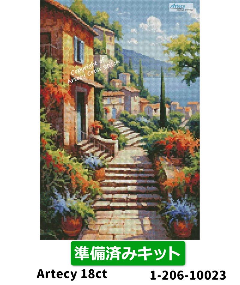 クロスステッチキットMini European View 18ct 準備済みキット - Artecy