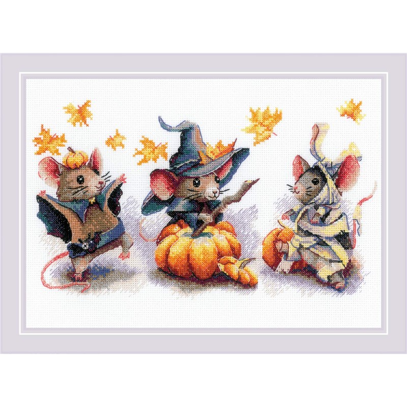 ハロウィンの魔法使いサンプラー” クロスステッチ 完成品 (サモ